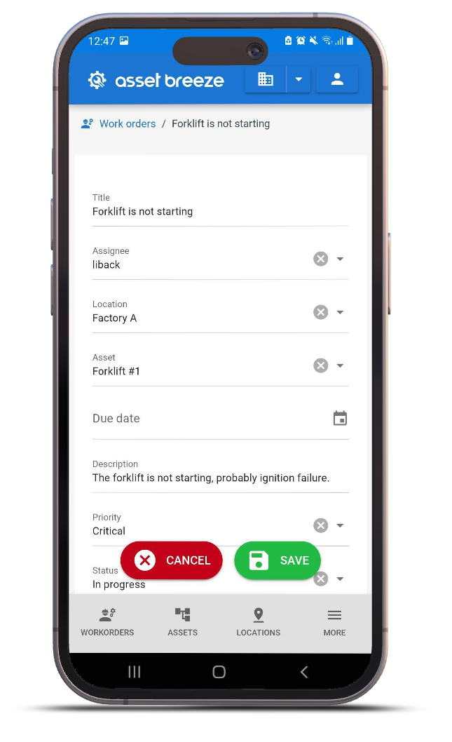 screenshot of Asset Breeze